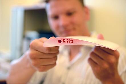 Image: Student checking a rotor blade.